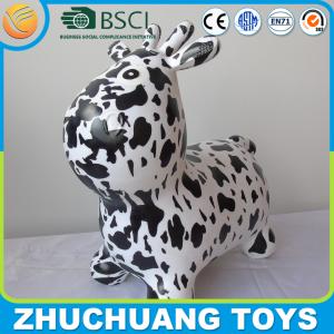 Quality black transfer print inflatable milking cow wholesale