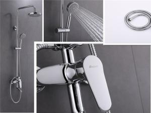 Quality Wall Mounted Bathroom Faucet Sets , Soft Tube 1.5m Bathroom Shower Faucet Set wholesale