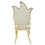 Flower Design High Back Wedding Chair Royal Furniture Chair 49X56X107cm