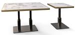 Sandy Texture Dining Table Pedestal Base Hospitality Furniture Cast Iron Table