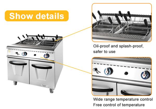 High Capacity Commercial Kitchen Cooking Equipment 103Kg 340x550x270/30x2L Tank