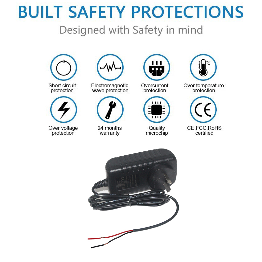 AU Plug In Dc Power Supply Adapter 5V 3A Output for LED Monitor and Quick Charging