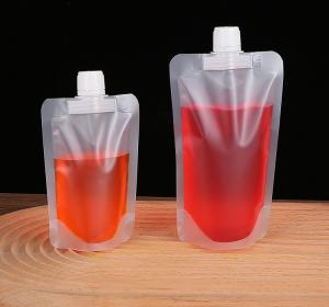 Quality Custom Printed Food Grade Transparent Stand Up Spout Pouch Plastic Drinking Water Bag wholesale