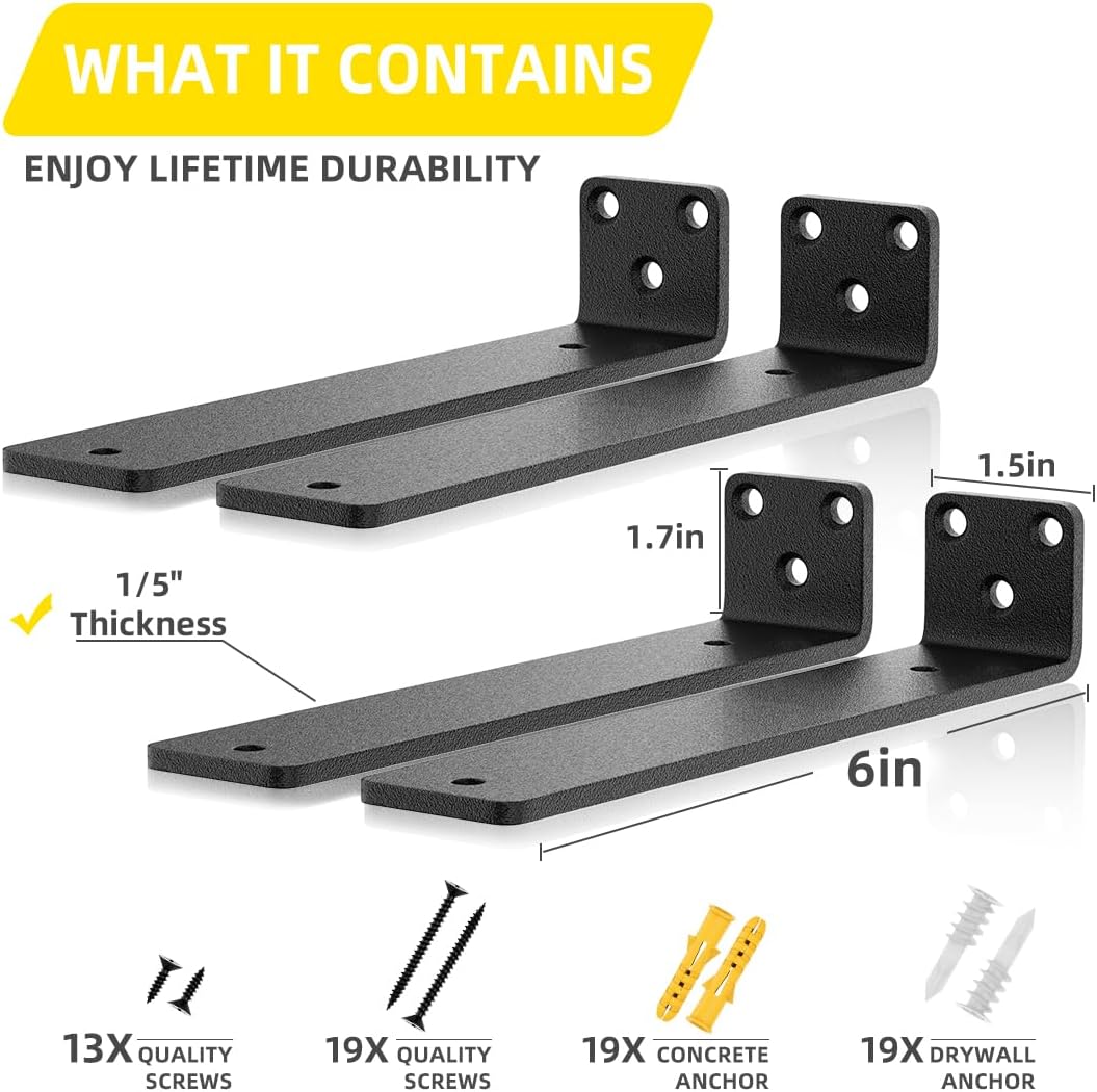 ISO9001 Rohs CE 16949 Carbon Steel Floating Shelf Brackets for Wall Support System
