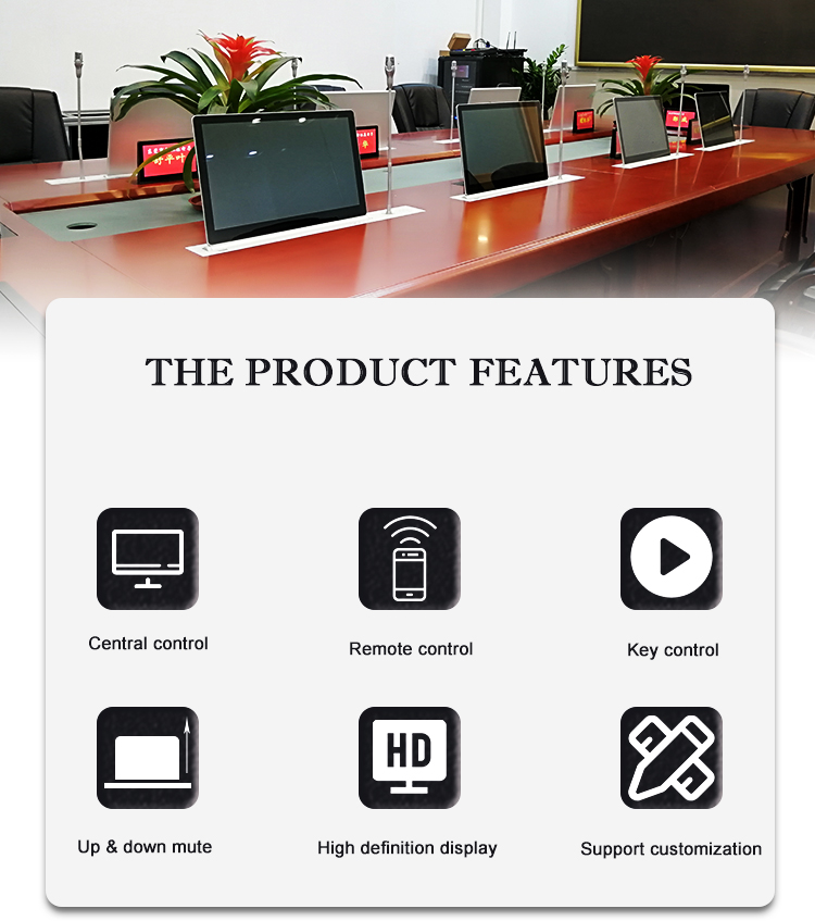 Electric Flip Up Monitor Folding Laptop Screen For Corporate Meetings