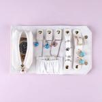 PU Ring Earring Travel Jewelry Organizer Roll Up Necklace Organizer For Women
