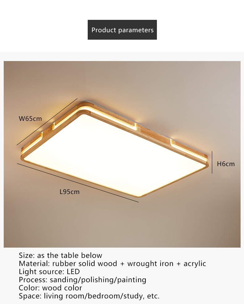 Wood Led Ceiling Lights For Living Room Bedroom Kitchen Ceiling Lamp(WH-WA-59）