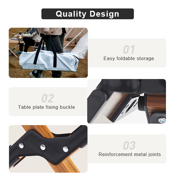 Sturdy Aluminum Folding Camping Table For Outdoor Roll Up Picnic Table