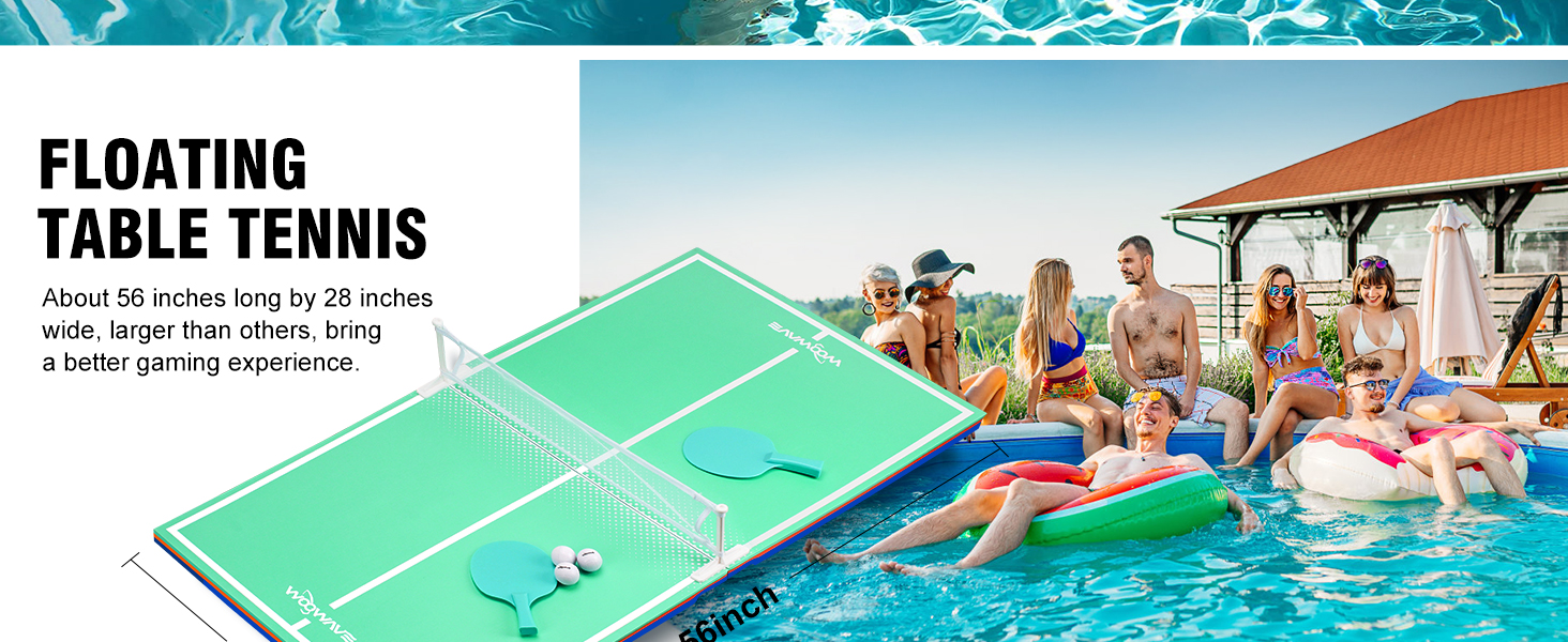 Bring the Fun to Your Backyard EVA Water Table Tennis Set with Paddles Balls and Net