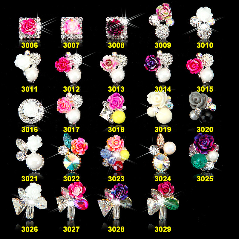 NEW Arrival Red Crystals 8*6mm Bow Nail Charm- Nail Charms- Nail Jewelry- Nail Art-China Wholesale Bow Nail Charm