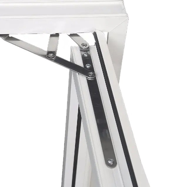Tempered Glass White UPVC Casement Glass Window Anti UV Wind Resistant European Style