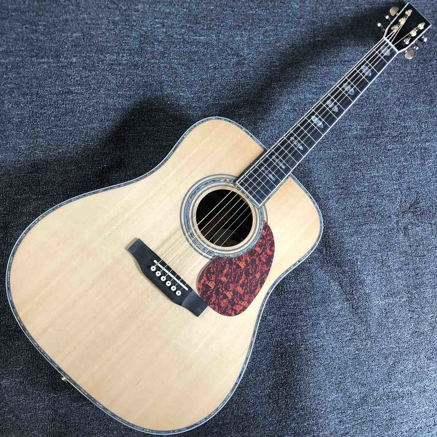 Custom 41" AAA Solid Spruce Top D Style Ebony Fingerboard Electric Acoustic Guitar