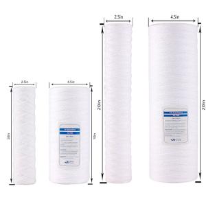 Quality 10-100 Inch 1-100 Micron Whole House String Wound Sediment Replacement Cartridge Filter for Well Water wholesale