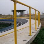 Yellow Round Tube Assembled Fibreglass Handrails Used In Sewage Treatment Plant