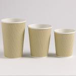 Offset Printing Disposable Ripple Walled Hot Cups Hot Coffee Tea Drinks Paper