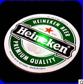 Quality New customed logo promotional acrylic round party club club led flash coaster cushion wholesale