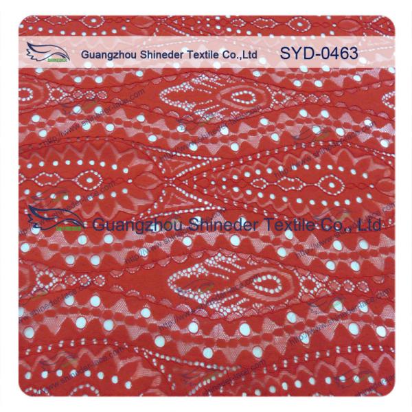 Red Eco - Friendly Dyed Triangle Shaped Corded Vintage Lace Fabric Without