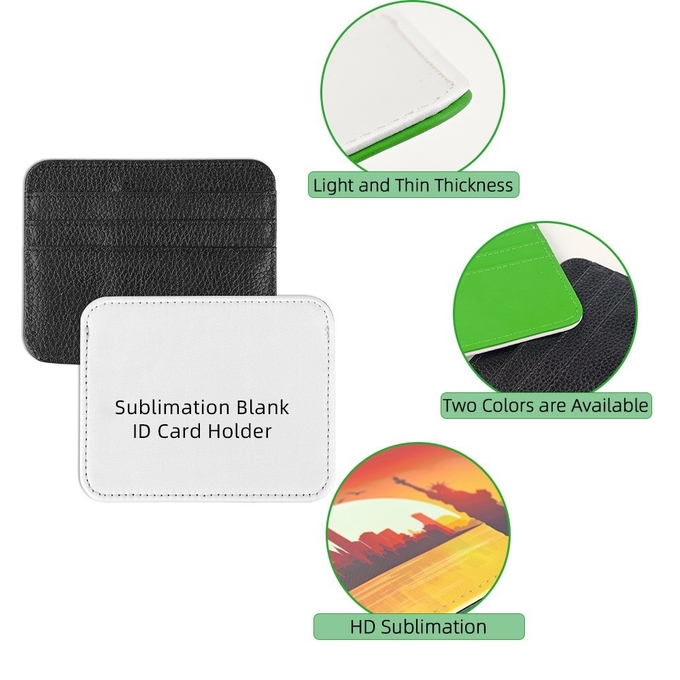 Multifunctional Black Sublimation Blank ID Card Holder For Sublimation Heat Transfer Printing
