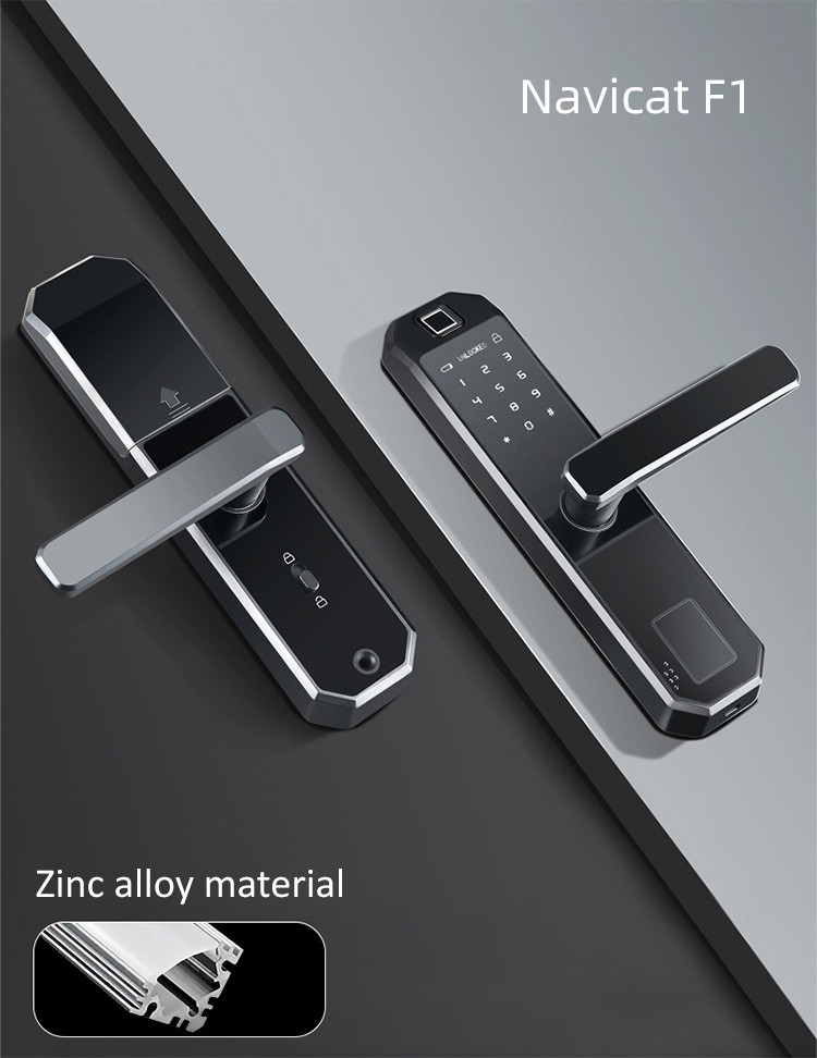 Red Bronze Fingerprint Smart Door Locks Zinc Alloy With Handles