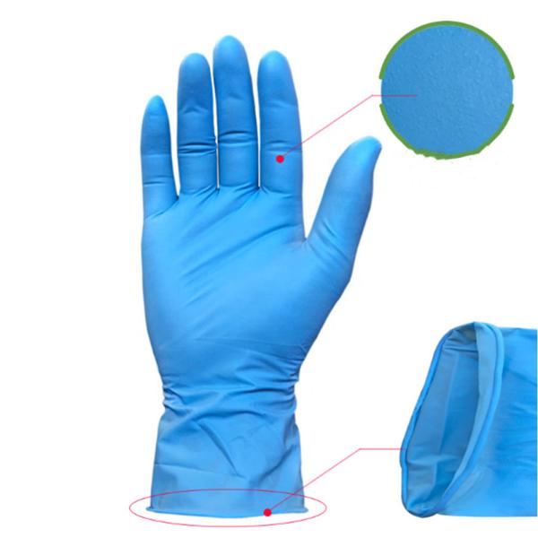 Blue Disposable Latex Gloves , Disposable Powder Free Glove Environmental