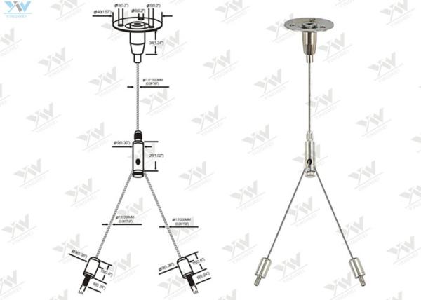 Cross Cable Aquarium Light Hanging Kit / Wire Suspension Systems Mounting