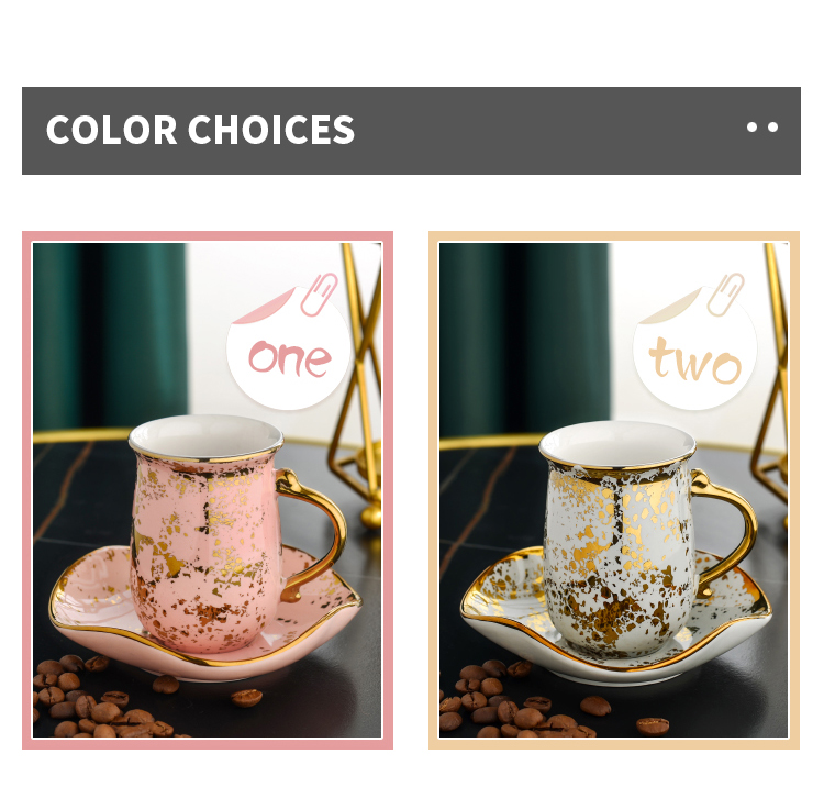 100ml Cups And Saucers Home Turkish Coffee Cups Set Arabic Red Gold