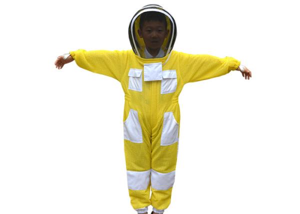 Children Yellow Color Three Layer Ventilated Beekeeping Protective Clothing Bee