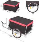 Bike Trailer Cargo Foldable Max Load, 2x16'' Inflatable Wheels, Aluminum Bicycle