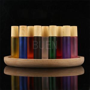 Quality 10ml Leak Proof Glass Roll On Bottle Skin Care With Bamboo Cap wholesale