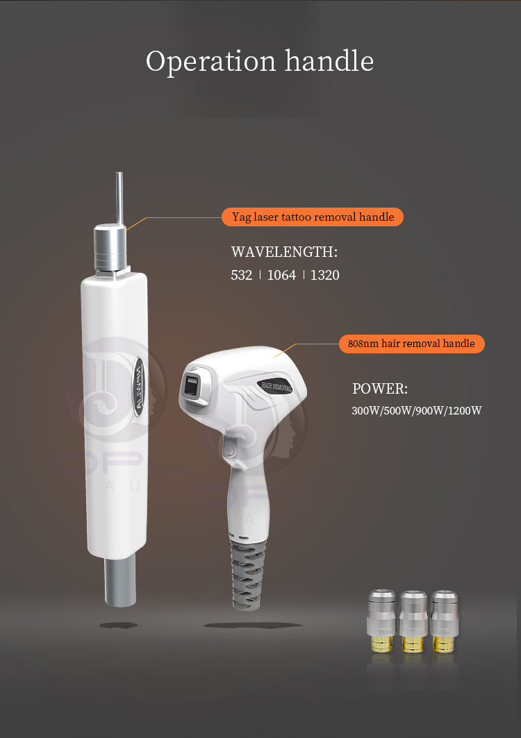 DPL Hot Sale diode laser 755 808 1064 2 in 1 Ipl Hair Removal Nd Yag Laser Tattoo Removal Rf Wrinkle Removal Machine