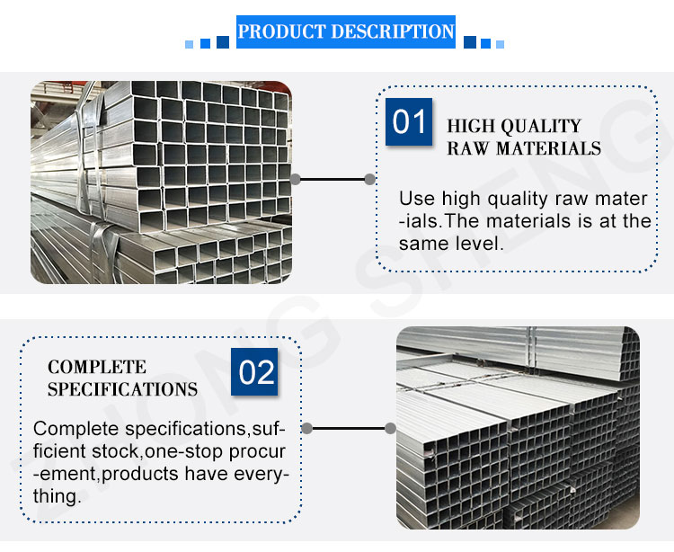 Hot Dipped Galvanized Square and Rectangular Steel Pipe Weight of Angang 40x40 SHS 15*15-100*100 ±1% Tolerance