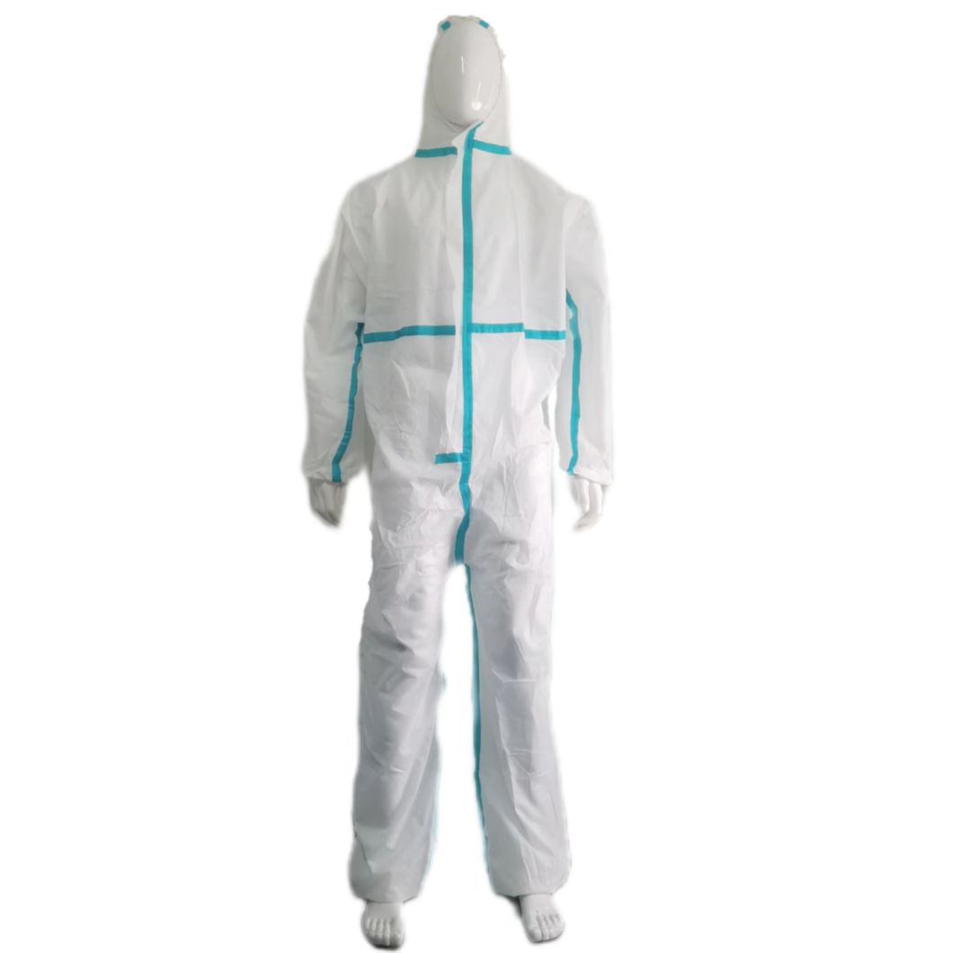 SMS Non-Woven Isolation Coveralls Waterproof Anti-Static Protective Suite