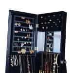 Black MDF Mirror Jewelry Armoire Full Length 146cm Height For Living Room