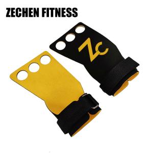 Quality Double Layer Crossfit Hand Grips Yellow Microfiber Leather Gymnastics Pull Up Hand Protectors wholesale