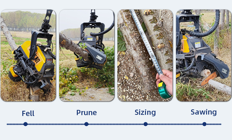 Forestry tree harvester automatic whole tree felling machine cutting machine cutter wood