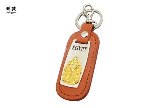 Quality Funny Gift Egypt Keyring Custom Leather Keychains With Dog Clip wholesale