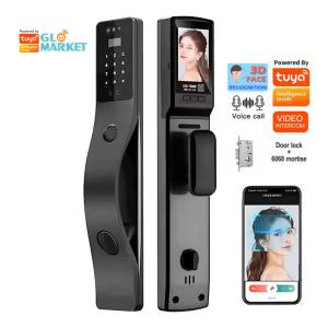 China Glomarket Tuya Face Recognition Smart Door Lock Security Digital Password Fingerprint Door Smart Locks on sale