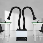 200W Double Solder Fume Extractor Powerful Strong Suction Smoke Absorber For