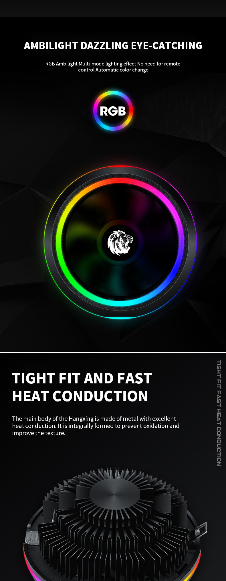 Taifast CPU Cooler Fans Air UFO Colorful 2900rpm 12v Computer Cooling Fan RGB