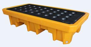 Quality 2 Drum Storage Spill Containment Pallets LLDPE 1300*710*300 Mm Rotational Forming wholesale