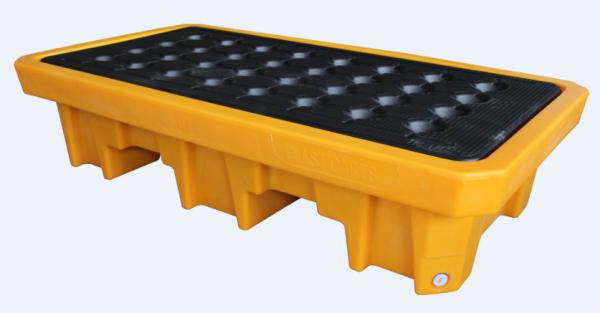 2 Drum Storage Spill Containment Pallets LLDPE 1300*710*300 Mm Rotational