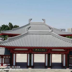 Quality Traditional Grey Japanese Roof Tiles Temple Building 110mm Graphic Design wholesale