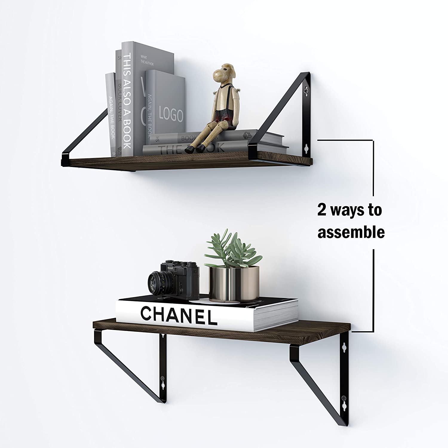 Metal Floating Shelf Brackets 7.64*6.61*2.72cm Single-side Structure DIY Decorative