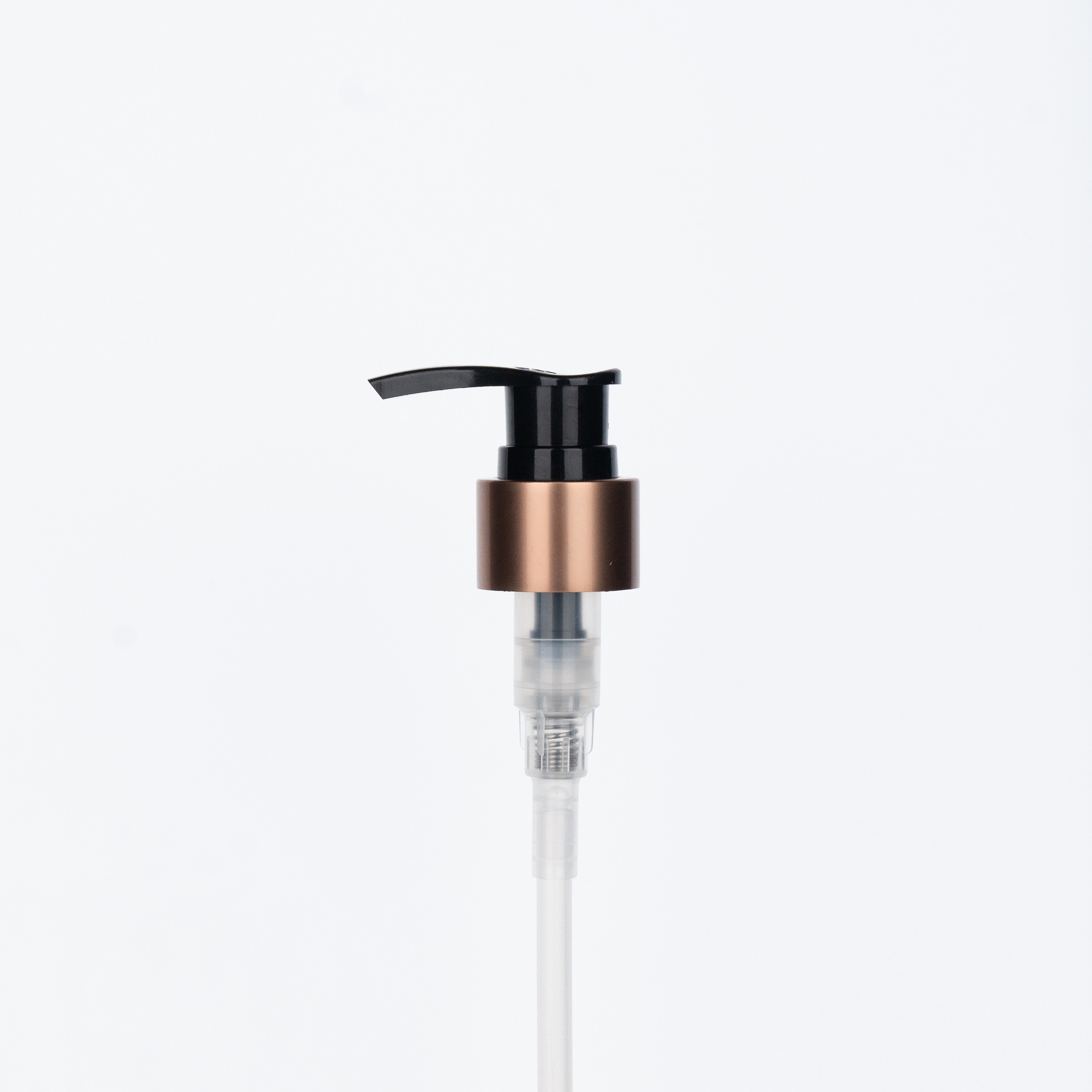 24/410 Black and Gold High-necked Electroplated Aluminum Plastic Pump Head for Shower Gel Bottle