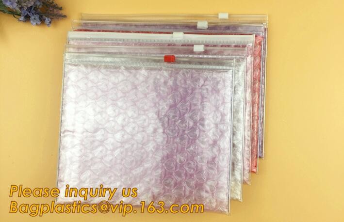 Cosmetic Pink Slider Padded Bag/Silver k Bag With Bubble,Padded Envelopes Cheap Aluminium Foil k Holographic