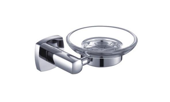 Glass Bathroom Accessories Chrome OEM Brass Base Square Brass Soap Dish Holder