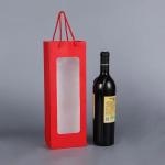 100gsm To 130gsm Personalized Paper Wine Bags With Clear Window