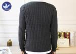 Round Neck Pullover Mens Chunky Knit Jumper Slim - Fitting Winter Garment