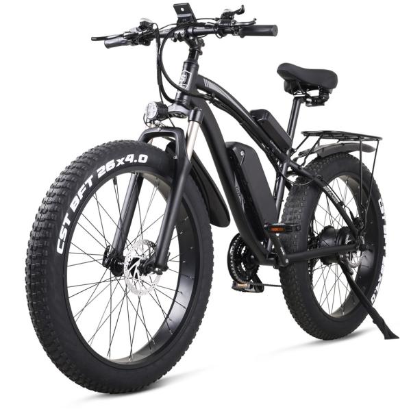 48V 1000W Motor Fat Tyre Electric Bicycles with 48V 17Ah Battery and Blue Screen
