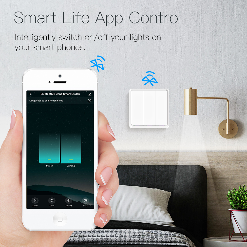 Cheap Smart Switch Work Without Internet Blue tooth Mesh Wireless Remote Control No Wifi Zigbee Required Light Switch Al